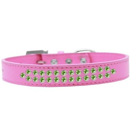 UNCONDITIONAL LOVE Two Row Lime Green Crystal Dog CollarBright Pink Size 16 UN811415